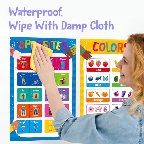 Image of Educational Posters for Kids, 17 PCS All-in-One Set Learning Posters