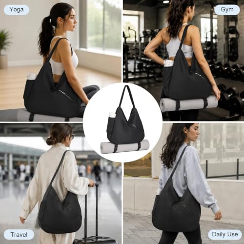 Image of PALAY Gym Bag Women Sports Duffel with Yoga Mat Holder for Traveling