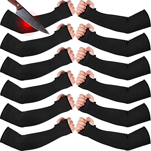 JaGely 6 Pairs Level 5 Cut Resistant Sleeves with Thumb...