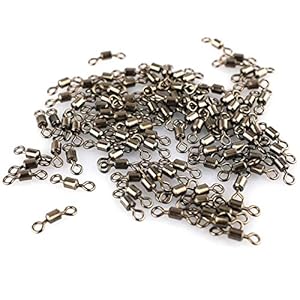 Crochet de connecteurs de matériel de pêche,émerillons de pêche robustes Ligne à billes Clips pivotants à roulement à…