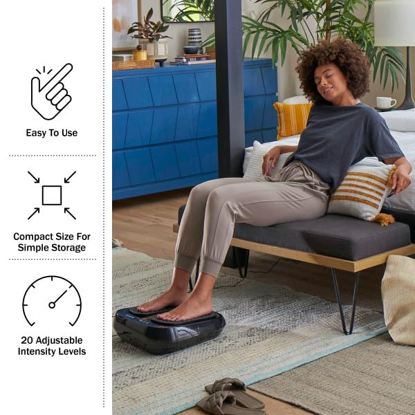 Amazon.com: Foot Massager – Vibrating Platform with Rotating Acupressure  for Feet and Legs with Remote Control Included by Bluestone (Black) :  Health & Household