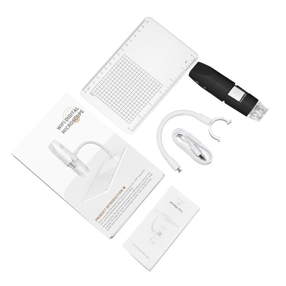 Microscopio digitale WiFi USB 1000X con microscopio da 4,3 pollici e 8 luci LED per microscopio a saldatura