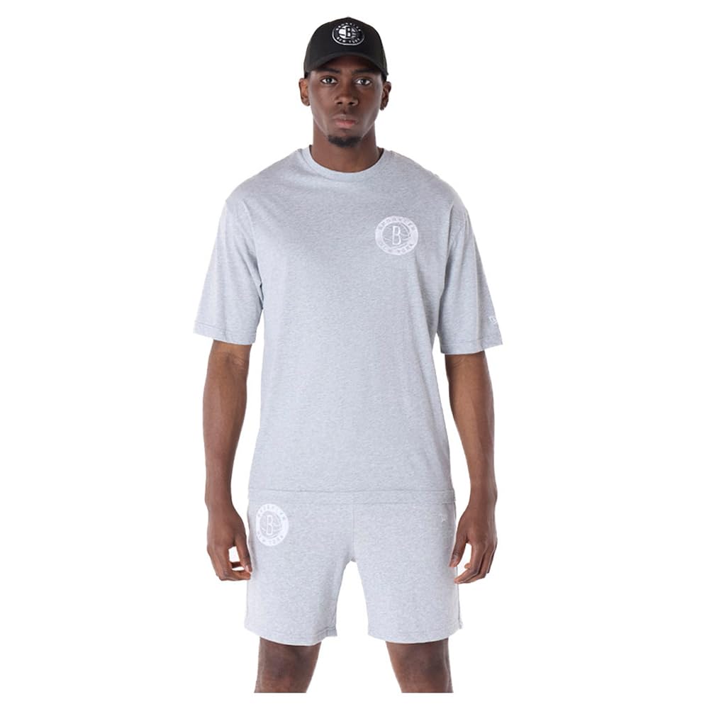 BROOKLYN NETS New Era NBA Oversized T-Shirt Heather Grey