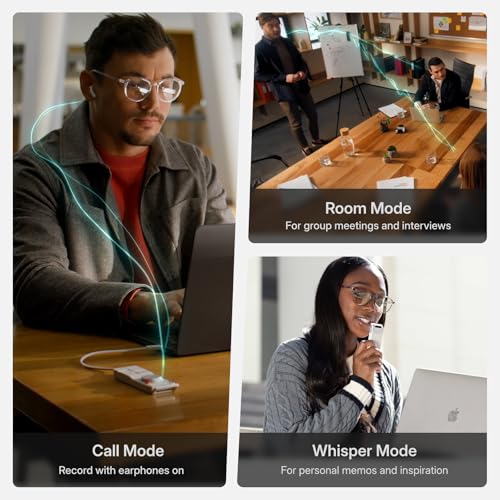 Image of HiDock P1 AI Voice Recorder Work with Bluetooth Earbuds: BlueCatch Tech Smart Voice Recorder with Playback AI Transcriber Summarize for Lectures Meeting Notes Voice Activated Recorder 64GB(Star White)