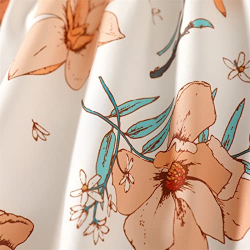 Patpat Dress For Girls Floral Print Ruffle Sleeveless Patchwork Mini Short Dress 4-12 Years #TOP4