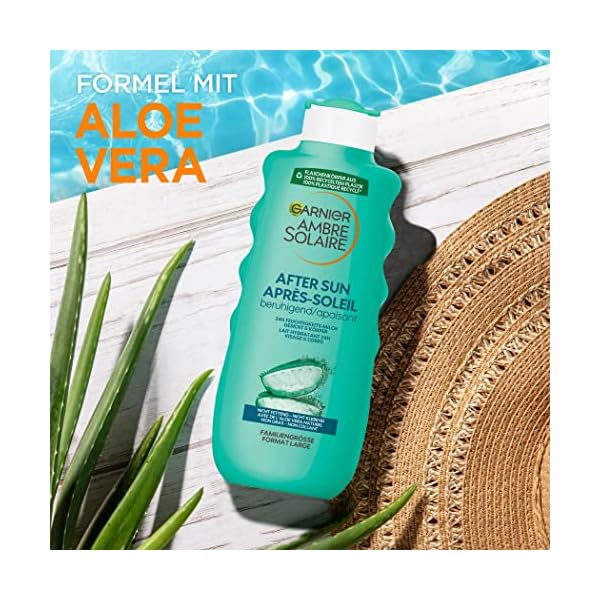 Garnier After Sun Lotion, Kühlende und beruhigende Bodylotion mit Aloe Vera, Ambre Solaire After Sun Beruhigende… – Bild 4