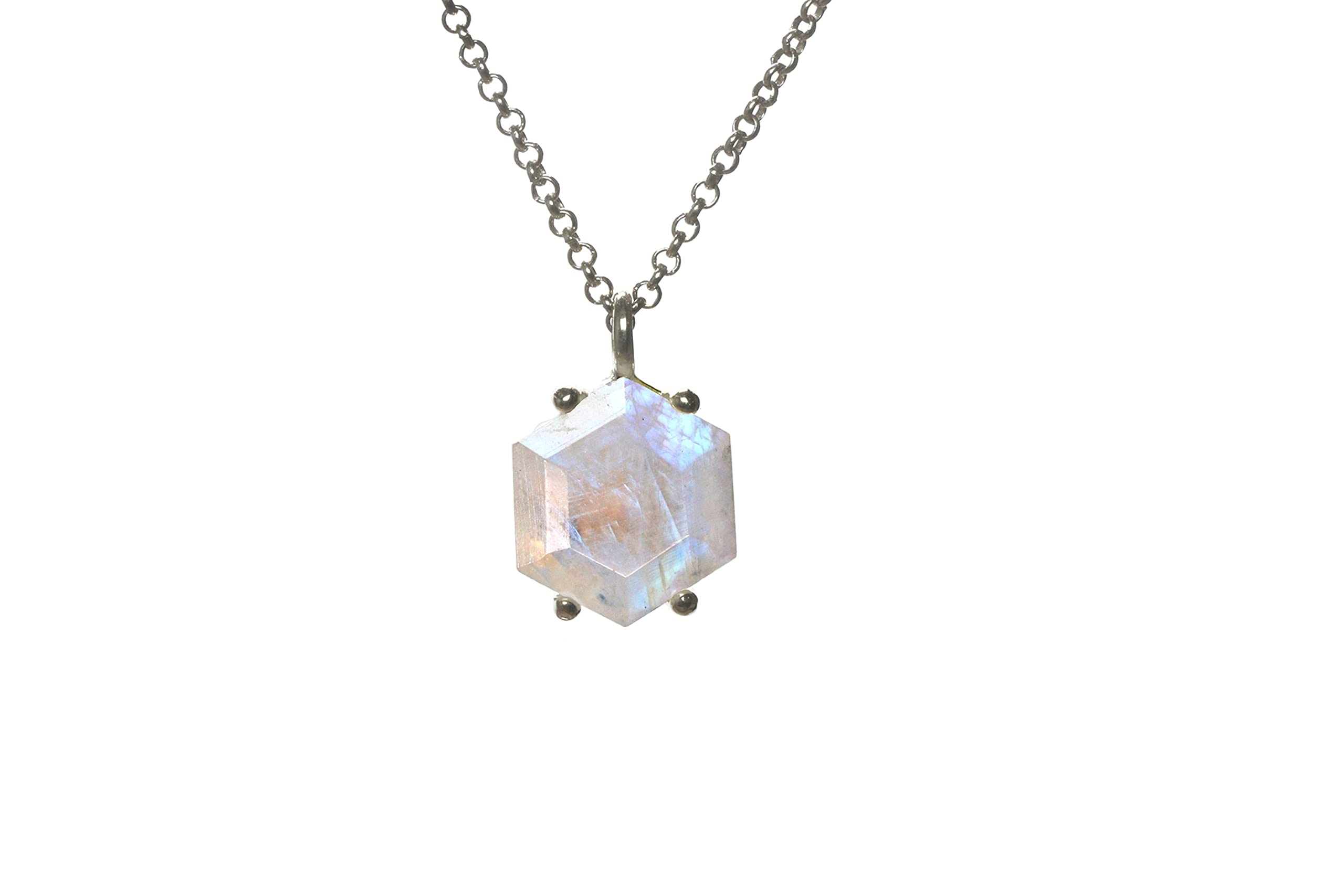 Anemone Pietra di Luna Collana - Unico Collane Personalizzate, Collane Pietre Gemme, Collane Tutti i Giorni - Moda Artigianale e Gioielli Regalo per Donne - Scegliere il Materiale - Fatto a Mano