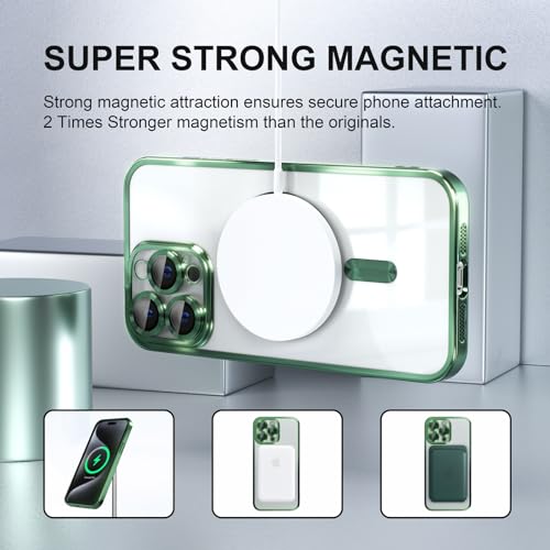 Image of Misea Magnetic for iPhone 15 Pro Max Case Compatible with MagSafe Green