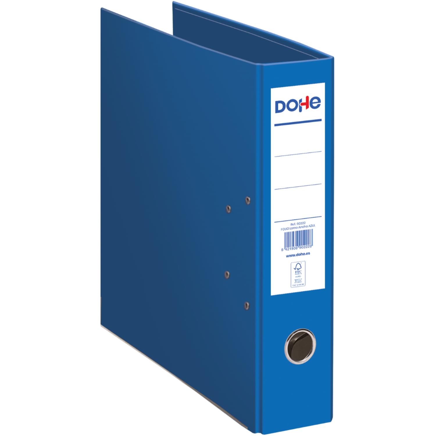 Dohe - 2-Ring Ecological Binder - FSC Mix AEN-COC-000243, Capacity 520 Sheets, A4+ Size 29x35 cm, 7 cm Spine with Card Holder, Easy Lever Opening, Office Material - Blue