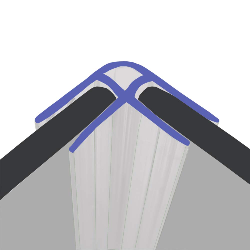 Vertical Corner Shower or Bath Screen Door Seal | Fits 8, 9 or 10mm Glass | 2m Long | SEAL062