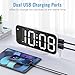 Alarm Clocks for Bedrooms, Slim LED Mirror Digital Alarm Clock, Large Display with Diming Mode, Dual Alarms & USB Ports, 4 Levels Brightness, Desk Clock for Office Home Bedroom Living Room Decor