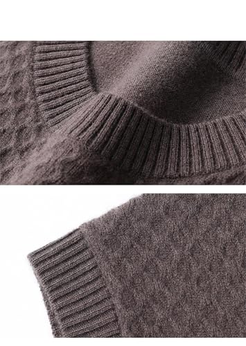 Mnjyihy Men Sleeveless Wool Sweater Vest Classic Fit Crew Neck Winter Layering Knitted Pullover Vest3