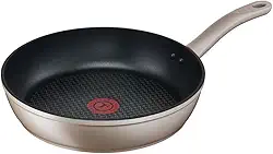 Frigideira 28cm Tefal Sensations Champagne Feita com Alumínio forjado, Base de indução, Alta espessura e Revestimento Antiaderente Titamium