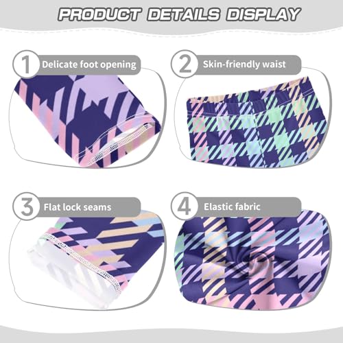 Rainbow Plaid Navy Girls Shorts Cotton Cartwheel Shorts Streetwear Under Dress3