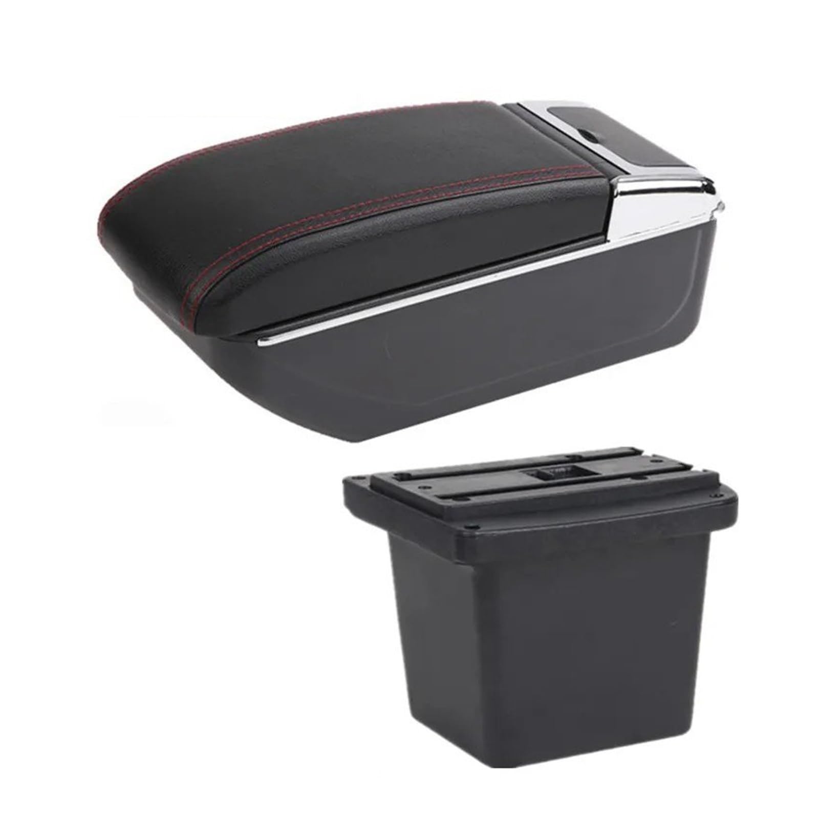 GBGWRMRYX Center Armrest Box For Hyundai For Elantra For Touring For I30 For FD I30cw 2007-2011 Car Armrest Box Storage Box Retrofit Accessories Arm Rest(B red line NO USB)