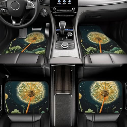 Tapis de sol voiture toutes saisons avec motif pissenlit étanche pour escapades en SUV