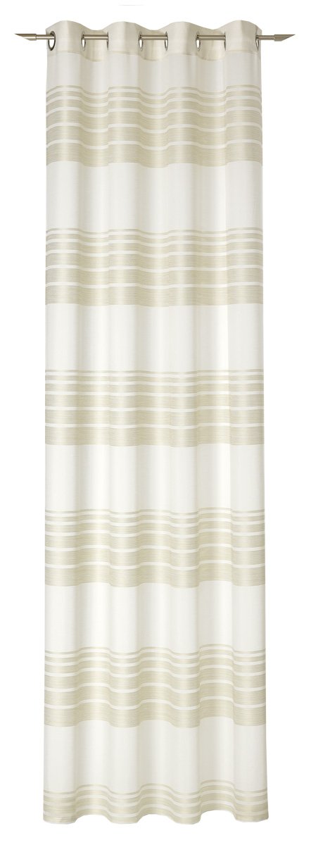 Deko TrendsCara 77 Eyelet Curtain, Polyester, cream, 245 x 140 cm