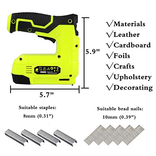 BHTOP Cordless Staple Gun, 4V Power Brad Nailer/Staple Nailer，Electric Staple with Rechargeable USB Charger, Staples and Brad Nails Included - Thumbnail 6