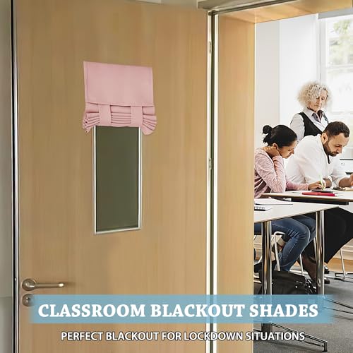 RYB HOME Door Curtain for Classroom Small Window, Privacy Protect Drapes, 8 Inches Wide Room Darkending Curtains 36 Inches Long Blocks Views, Orange Pink, 1 Panel