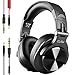 CLAW SM50 Professional Studio Monitoring DJ Wired Over Ear Headphones with 2 Detachable Cables (2.8m Coiled Cable & 1.2m Straight Cable with Mic and in-line Controls) (SM50 Black)