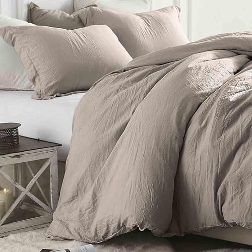 KimLuxz Tan Duvet Cover Queen Size 3 Pieces, Soft...