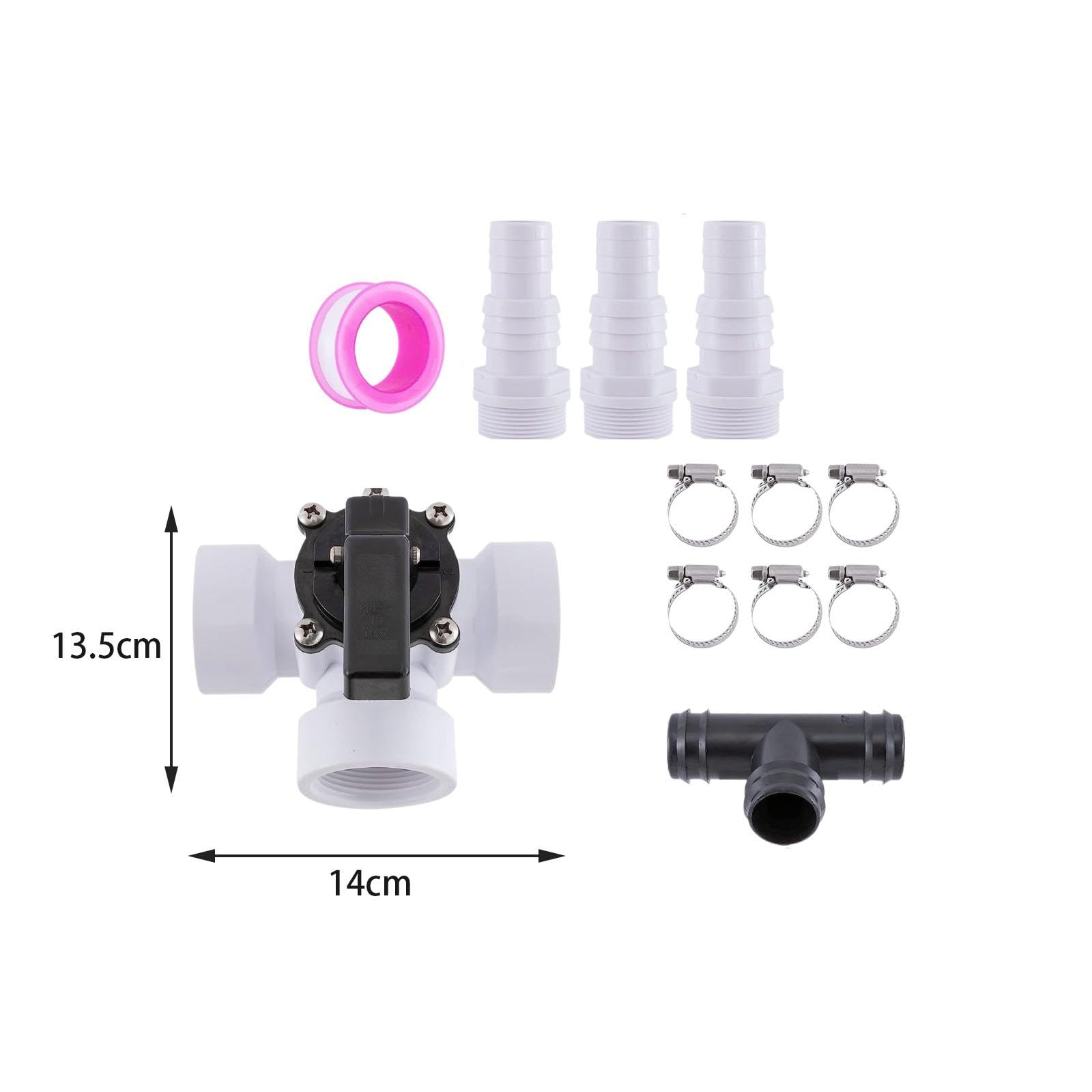 Juego de Válvulas Desviadoras de 3 Vías para Piscinas, Conexión de Mangueras de Piscina de 1.5", Conversión de, Repuestos Profesionales