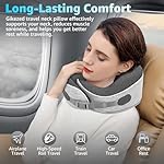 Travel Pillows for Airplanes Ergonomic Memory Foam Neck Pillow for Travel - 360° Head & Neck Support for Sleeping on Flights, Cars, Trains & Office (Gray-1) - Image 2