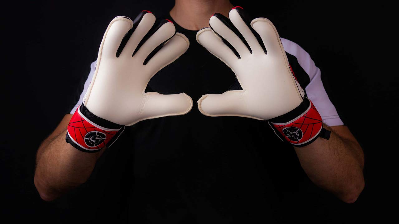 SAVIOUR Gants de football pour enfants, protection des doigts, gants de gardien de but pour homme et femme, Rouge, 9