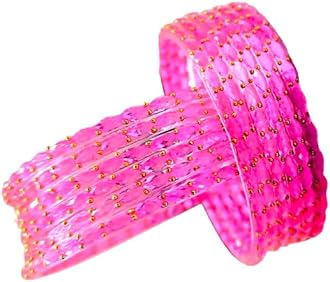 GenericRain Drop Glass Bangles Set For Women And Girls | Light Weight Bangles | Traditional Transparent Fancy Glass Chudi Set for Wedding, Party (12 Bangles)