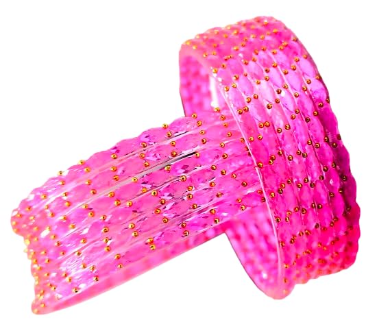 GenericRain Drop Glass Bangles Set For Women And Girls | Light Weight Bangles | Traditional Transparent Fancy Glass Chudi Set for Wedding, Party (12 Bangles)