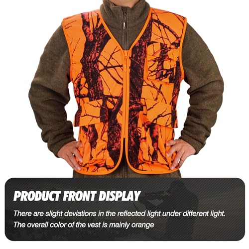 Blaze Orange Hunting Vest with Pocket, Lightweight Deer Hunting Camo Vest for Big Game2