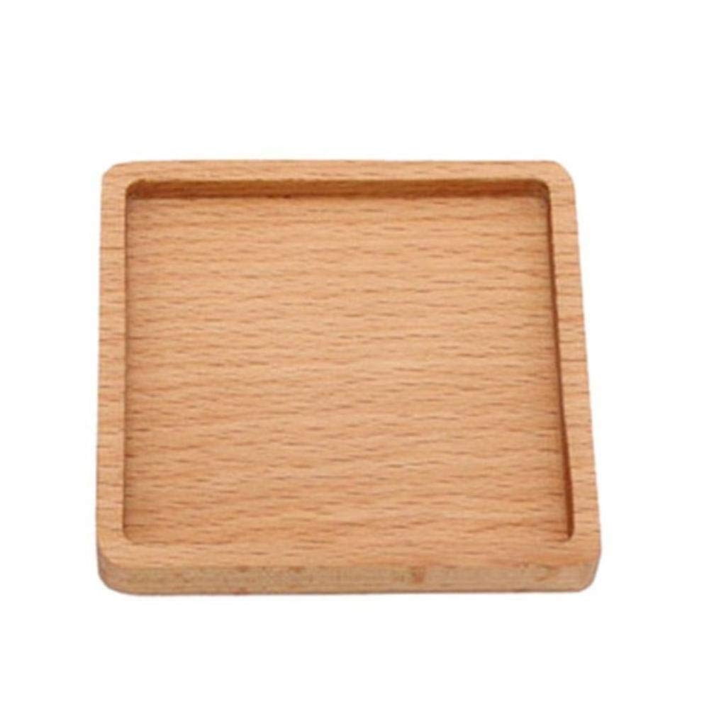 AOM 1Pcs Walnut Wood Drink Coasters Placemats Square Round Heat Resistant Mat Tea table mat Coffee Cup Pad Table posavasos,Green,France