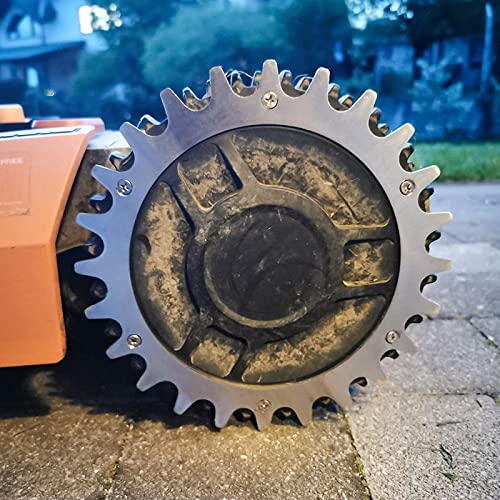 2 Puntas de Acero Inoxidable de para el Modelo Worx S/M, 12 Tornillos de Acero Inoxidable para potenciador de tracción, Rueda de Robot cortacésped tamaño 205 mm