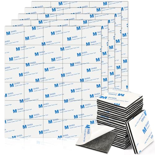 UPINS 120 Pack Double Sided Foam Tape Square Self-Adhesive Foam Tape Black Strong Tape Pads for DIY...