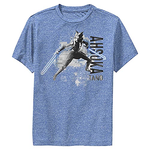 T-shirt Star Wars Ahsoka cadeau idéal garçon taille M bleu pour fan de la série Clone Wars