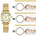Elegant Gold Watches for Women Small Analog Watch, Waterproof ladies Watches with Stainless Steel Expansion Band and Luminous Dial - Fashionable Christmas & Birthday Gifts for Women Fit 6-6.2inch Wrists
