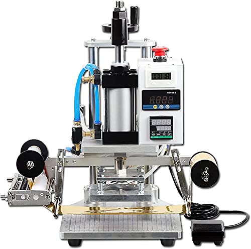 Hot Foil Stamping Machine Embossing Machine Leather Embossing Bronzing Pressure Mark Machine Manual Leather PVC Wood Logo Stamper (80x100mm)