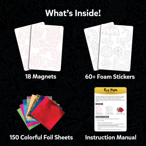 Image of Skillmatics Foil Fun Pretty Patterns, Foil Art, Gift for Tweens & Adults | Travel Toys, Craft Kit, 18 DIY Magnets, 60+ Foam Stickers, Fine Motor Skills, DIY Mess-Free Activity, Screen-Free