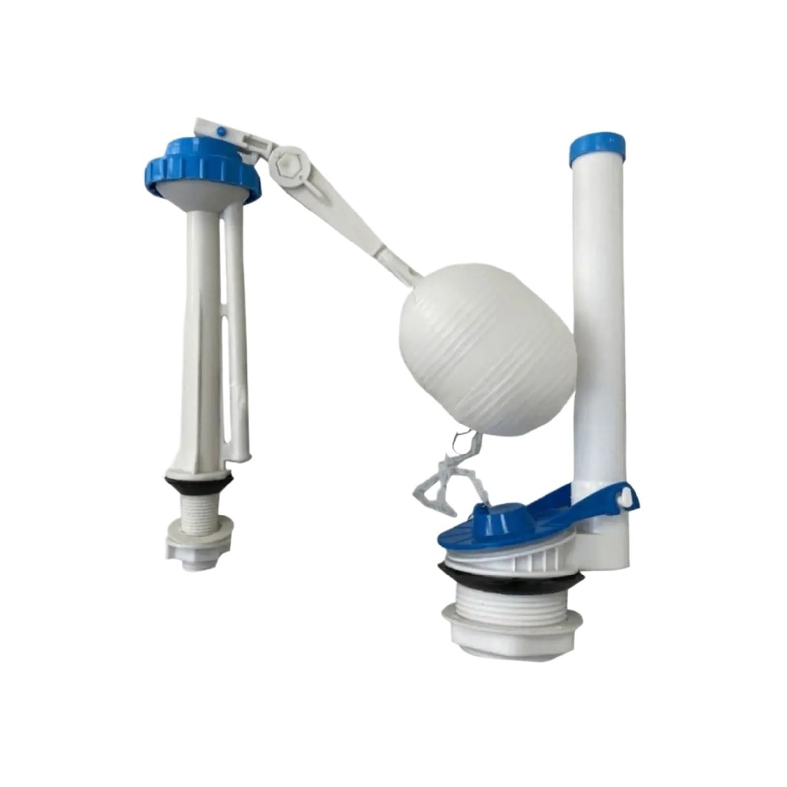 Valve d'entrée de réservoir d'eau de toilette, bouton poussoir, accessoires faciles à installer, Valve de remplissage, poignée de traction bleue et blanche, Kit de réparation de toilettes, 1 ensemble