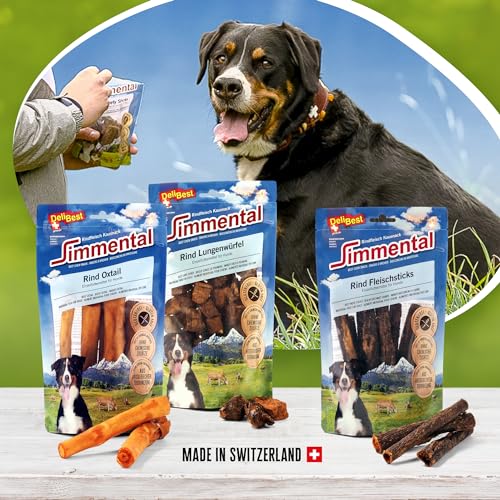 DeliBest Simmental Rind Lungenwürfel mini I Gesunde Rindfleisch Kausnacks für Hunde und Katzen I Rinderlunge besonders bekömmlich I Trainingssnack Hundesport I leckere Hundesnacks 60 g