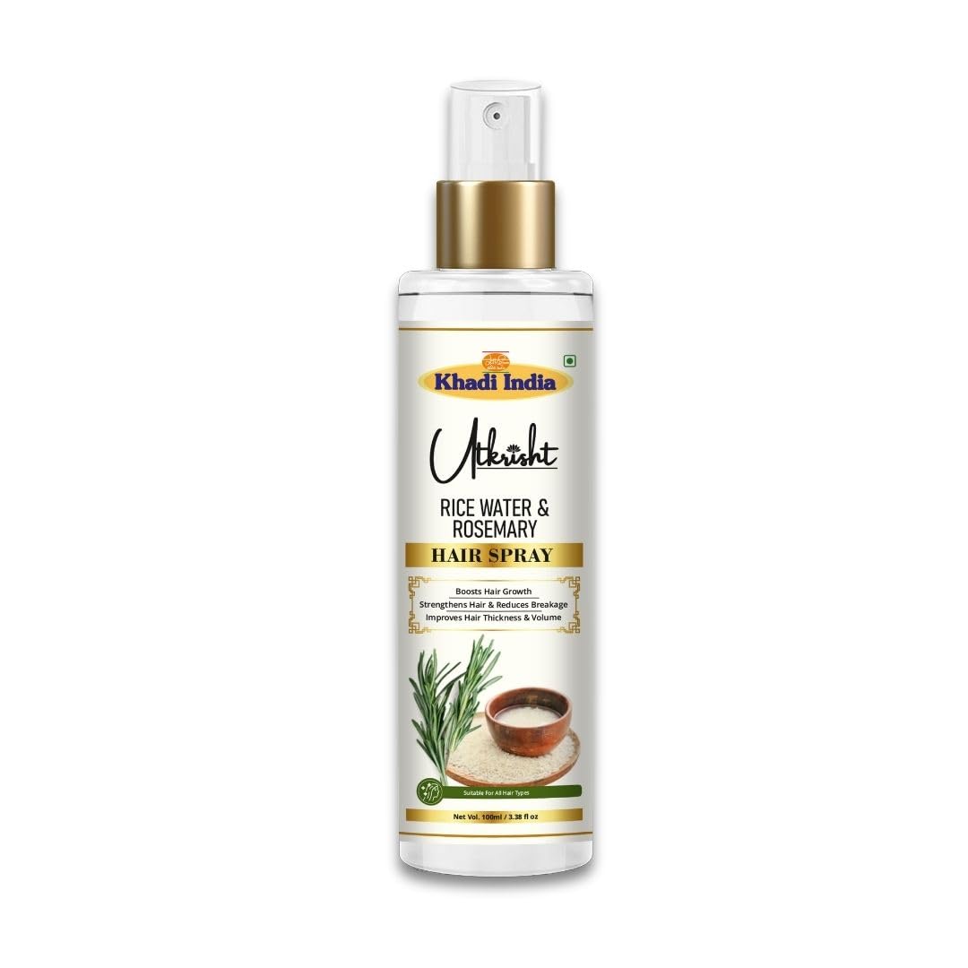Utkrisht Khadi Rice Water & Rosemary Night Hair Spray For Hair Growth 100ml | Dandruff Control, Nourishes Scalp, Dry & Frizzy Hair | For All Hair Types | Lightweight & Non-Greasy | For Men & Women-image-48