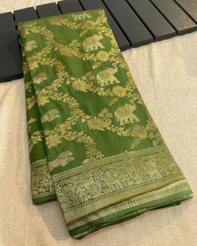 Image of Women's Maheshvari Original Pure Kanchi Pattu Kanjivaram Kanchipuram Art Dola Silk Saree Soft Banarasi Style Sari With Blouse Piece For Wedding
