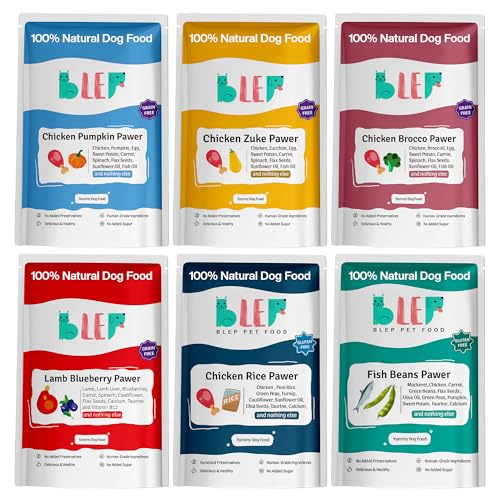 Image of BLEP Healthy Dog Food for Adult & Puppies | 6 Different Non Veg Zero Preservatives| Dog Trial Pack | Wet Dog Food | Complete Meal & Balanced | 600g | 6 Packs of 100g