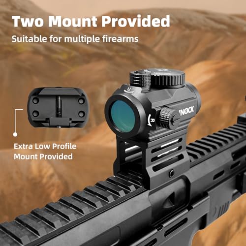 Image of BINOCK Reflex Red Dot Sight for Rifles, 2 MOA Red Dot Optics Motion Awake, 12 Brightness Adjustment Red Dot Scope with 2 Mount Options, Shock Dust Fog Resistant (RD-02)