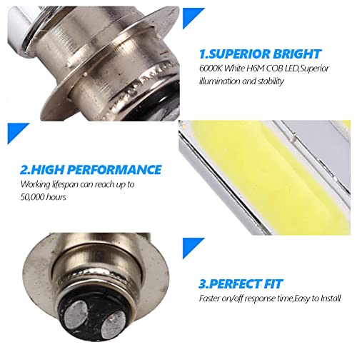 2 Ampoules Moto COB Keenso PX15d P15D25-1 H6M 6000K Blanche - Phare Puissant Aluminium