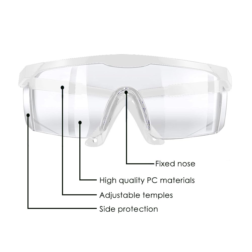 Safety Glasses, 5PCS Adjustable Wide-Vision Protective Glasses, Lightweight Fog-Proof Safety Goggles — Amazon image 3
