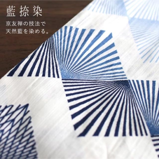 Amazon.co.jp: 高級浴衣 美術サロン 近江ちぢみ 藍捺染綿麻 菱繋ぎ