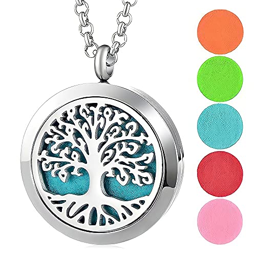 Colar Difusor Árvore da Vida Aromaterapia 100% em Aço 316l
