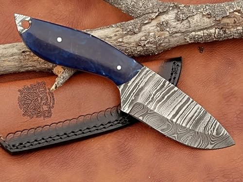 GLADIUS CRAFTS | Viking Heritage Skinner Knife – Expertly Crafted with Damascus steel for Precision Hunting and Field Dressing: Embrace the Timeless Elegance of Craftsmanship with this Razor-Sharp