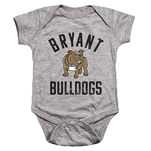 Bryant University Official Bulldogs Logo Unisex Infant Snap Suit for Baby,Athletic Heather, 6 Months